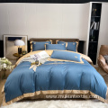 Luxury bedsheet bedding set 100 cotton hotel embroidered